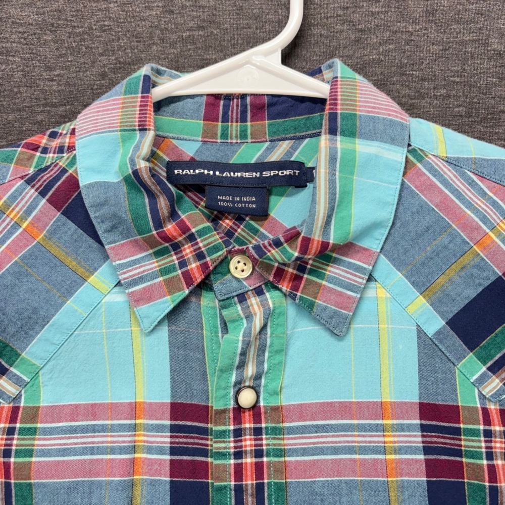 Ralph Lauren Multicolor Plaid Button-Down Shirt - Teal Dominant - Picture 4 of 11